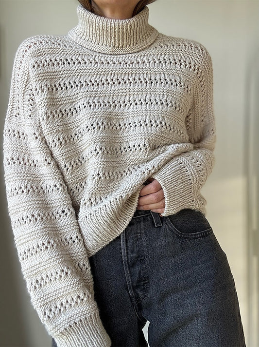 Lacey Loop Rollneck | feine Strukturstreifen aus Heavy Merino von Knitting for Olive