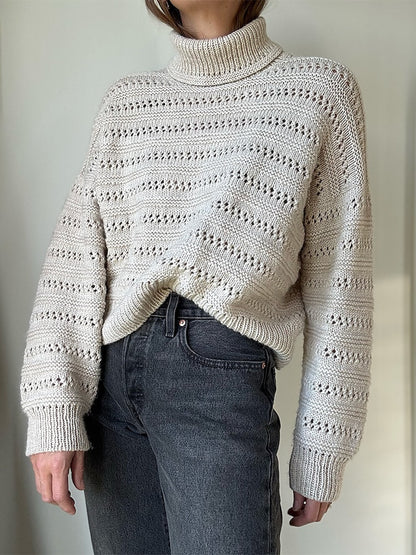 Lacey Loop Rollneck | feine Strukturstreifen aus Heavy Merino von Knitting for Olive