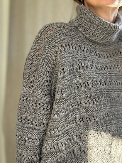 Lacey Loop Rollneck | feine Strukturstreifen aus Heavy Merino von Knitting for Olive