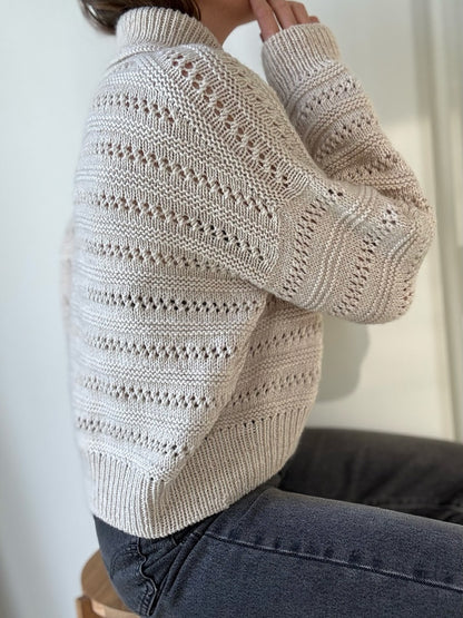 Lacey Loop Rollneck | feine Strukturstreifen aus Heavy Merino von Knitting for Olive
