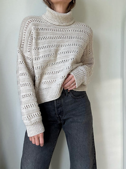 Lacey Loop Rollneck | feine Strukturstreifen aus Heavy Merino von Knitting for Olive