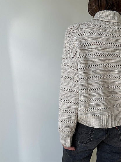 Lacey Loop Rollneck | feine Strukturstreifen aus Heavy Merino von Knitting for Olive