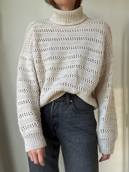 Lacey Loop Rollneck | feine Strukturstreifen aus Heavy Merino von Knitting for Olive