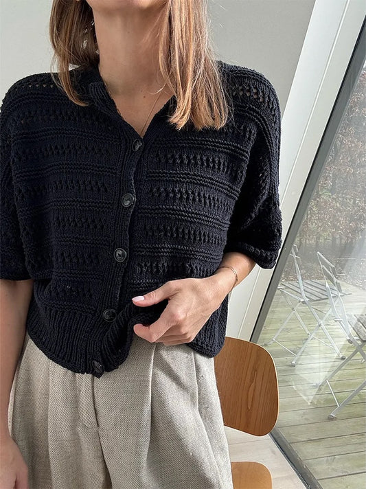 Lacey Loop Cardigan | zartes Muster aus Pure Silk von Knitting for Olive