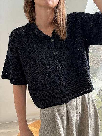 Lacey Loop Cardigan | zartes Muster aus Pure Silk von Knitting for Olive