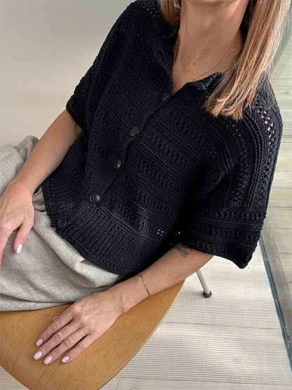 Lacey Loop Cardigan | zartes Muster aus Pure Silk von Knitting for Olive