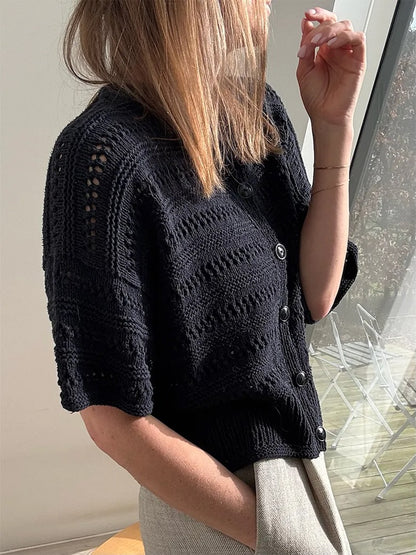 Lacey Loop Cardigan | zartes Muster aus Pure Silk von Knitting for Olive