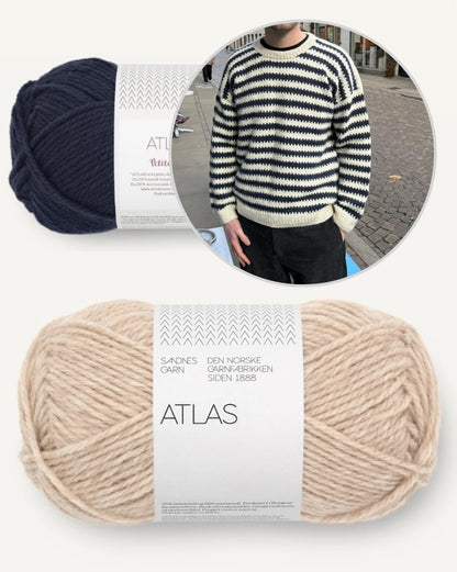 Otto Sweater Man | kontrastreiche Streifen aus Atlas von Sandnes Garn