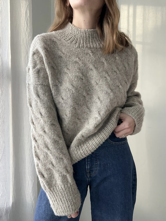 Seaway Pullover | zartes Zopfmuster aus Le Petit Lambswool und Le Petit Silk Mohair von Biches & Bûches