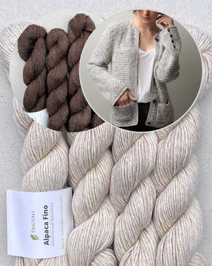 Paris Loop Cardigan | elegante Jacke aus Alpaca Fino und Alpaca Lace von Pascuali