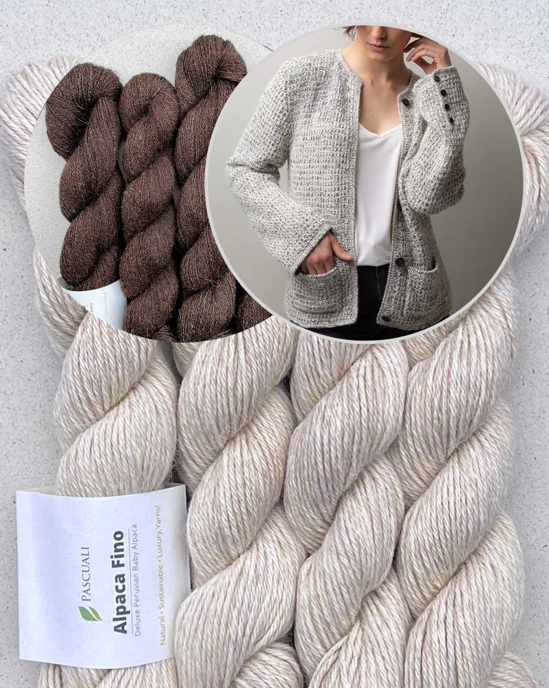 Paris Loop Cardigan | elegante Jacke aus Alpaca Fino und Alpaca Lace von Pascuali