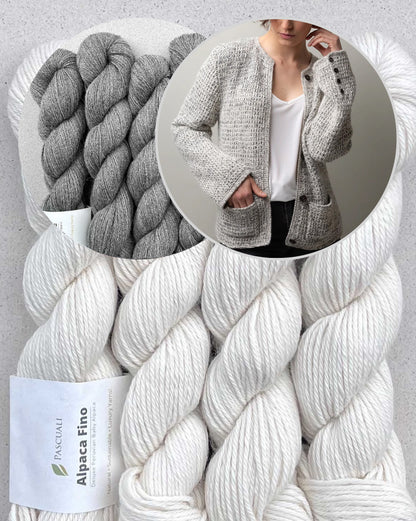 Paris Loop Cardigan | elegante Jacke aus Alpaca Fino und Alpaca Lace von Pascuali