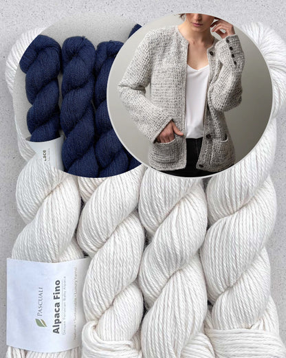 Paris Loop Cardigan | elegante Jacke aus Alpaca Fino und Alpaca Lace von Pascuali