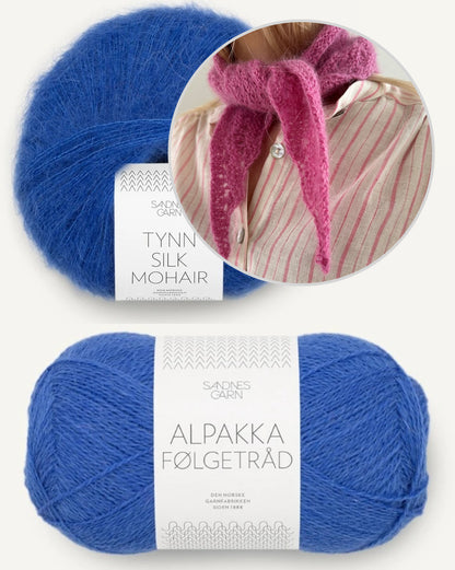 Peacock Scarf - Sandnes Edition | leichtes Pfauenmuster aus Alpakka Folgetrad und Tynn Silk Mohair