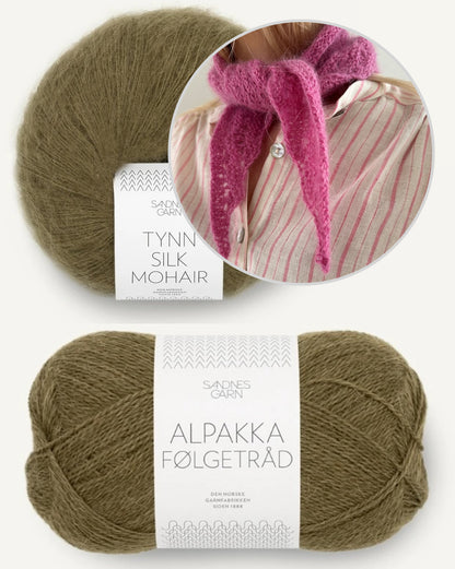 Peacock Scarf - Sandnes Edition | leichtes Pfauenmuster aus Alpakka Folgetrad und Tynn Silk Mohair