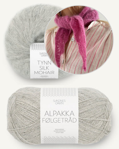 Peacock Scarf - Sandnes Edition | leichtes Pfauenmuster aus Alpakka Folgetrad und Tynn Silk Mohair