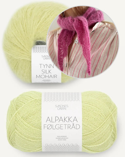 Peacock Scarf - Sandnes Edition | leichtes Pfauenmuster aus Alpakka Folgetrad und Tynn Silk Mohair