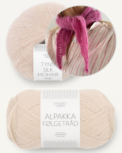 Peacock Scarf - Sandnes Edition | leichtes Pfauenmuster aus Alpakka Folgetrad und Tynn Silk Mohair