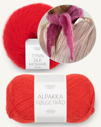 Peacock Scarf - Sandnes Edition | leichtes Pfauenmuster aus Alpakka Folgetrad und Tynn Silk Mohair