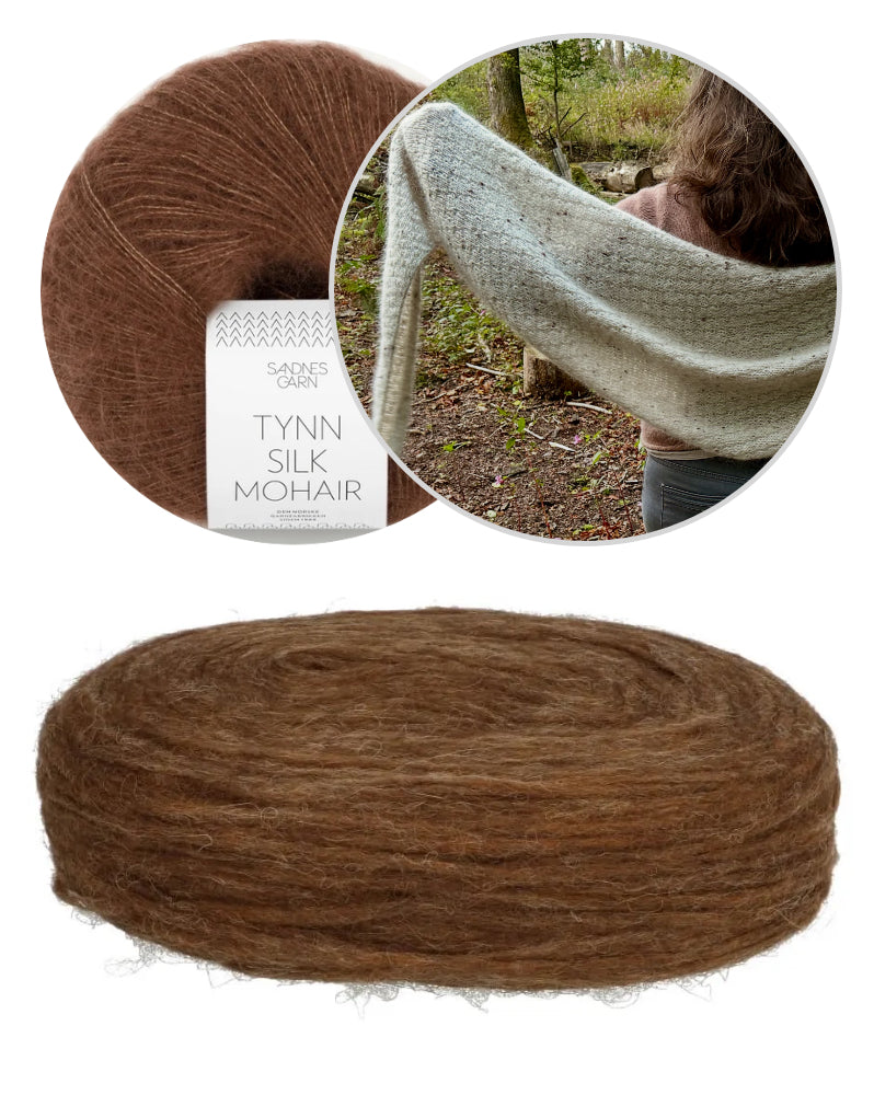 Rabea von gute-garne Pebble Shawl mit Plötulopi von Lopi Island und Tynn Silk Mohair von Sandnes Garn 13
