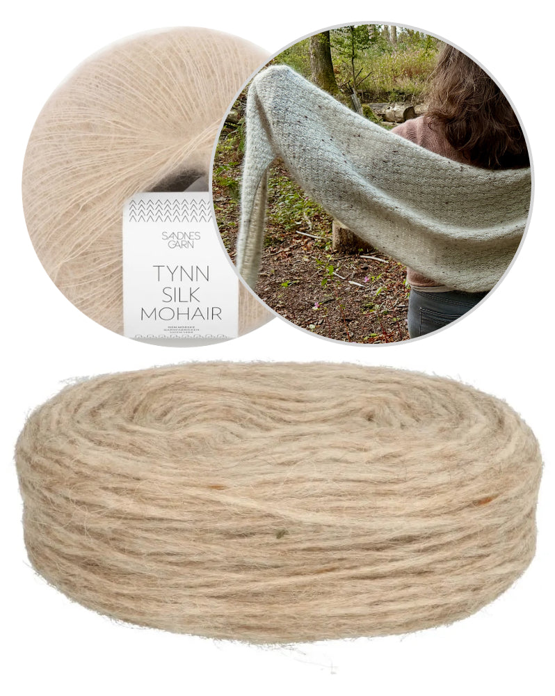 Rabea von gute-garne Pebble Shawl mit Plötulopi von Lopi Island und Tynn Silk Mohair von Sandnes Garn 12
