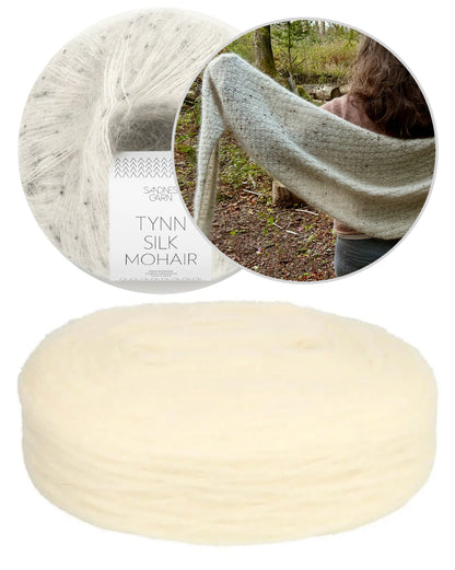 Rabea von gute-garne Pebble Shawl mit Plötulopi von Lopi Island und Tynn Silk Mohair von Sandnes Garn 17