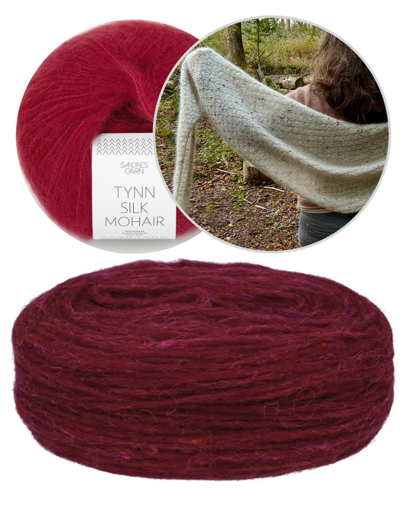 Rabea von gute-garne Pebble Shawl mit Plötulopi von Lopi Island und Tynn Silk Mohair von Sandnes Garn 15