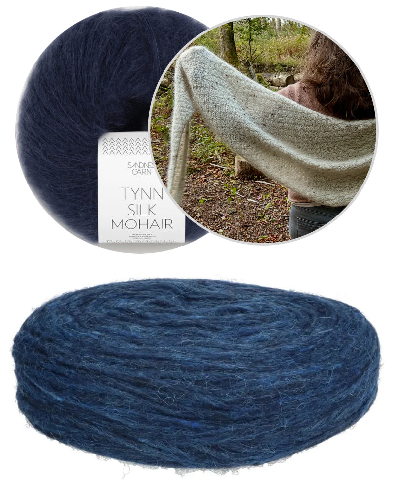 Rabea von gute-garne Pebble Shawl mit Plötulopi von Lopi Island und Tynn Silk Mohair von Sandnes Garn 16