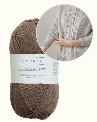 Peony Cardigan | sart mønster i Le Petit Organic Cotton fra Biches & Bûches