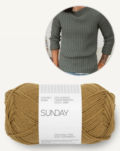 Peters Seaman Sweater | in rib pattern made from Sunday by Sandnes Garn
