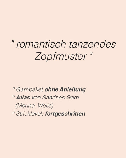 Saga Sweater | zauberhaftes Zopfmuster aus Atlas von Sandnes Garn