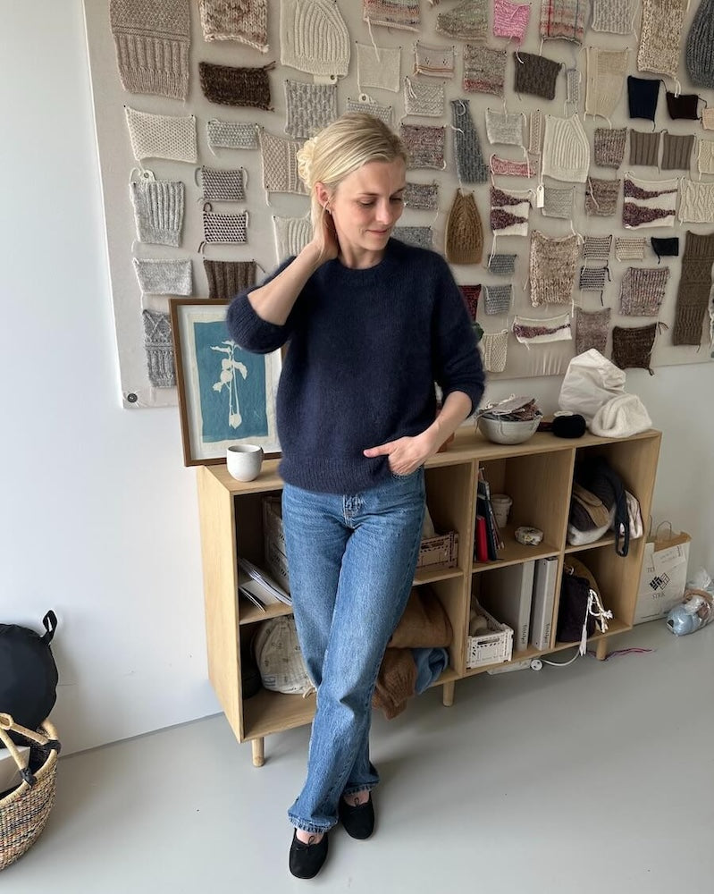 Strickpaket Light Lilly Sweater (Weiß/Grün/Grün) - Sjøllaget