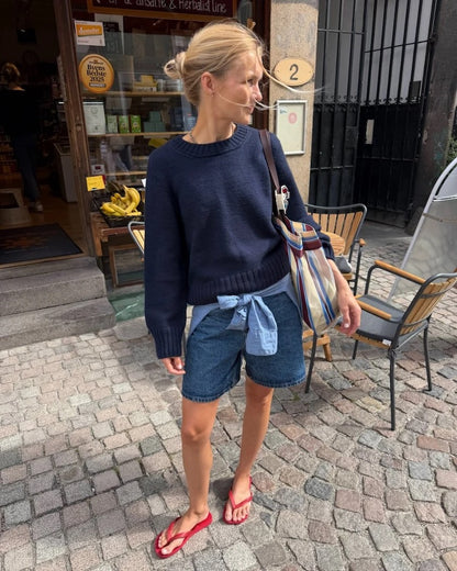 Vega Sweater | klassischer Pullover aus Double Sunday von Sandnes Garn