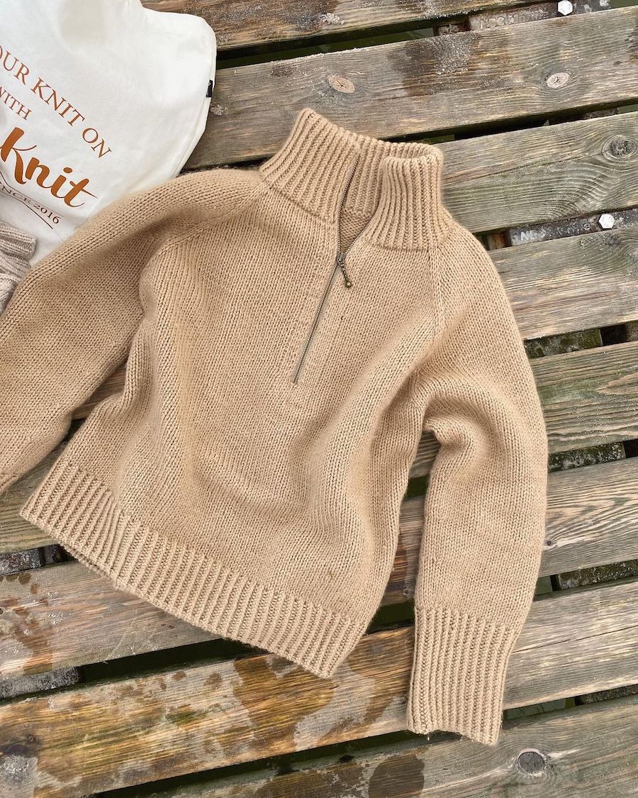 PetiteKnit Zipper Sweater beige 4