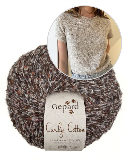 Plain Yoke Tee 19 | sommer Bouclé-shirt i Curly Cotton fra Gepard Garn