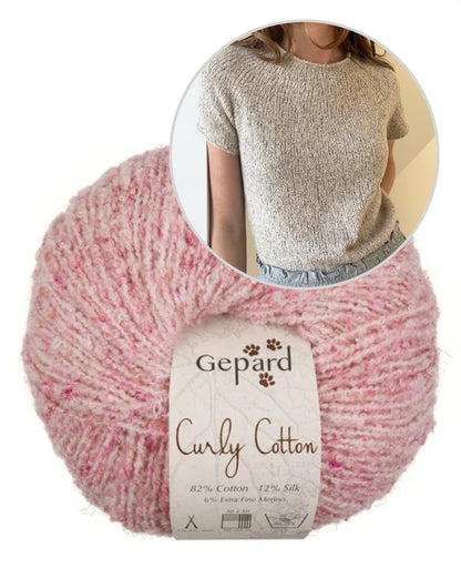 Plain Yoke Tee 19 | sommer Bouclé-shirt i Curly Cotton fra Gepard Garn