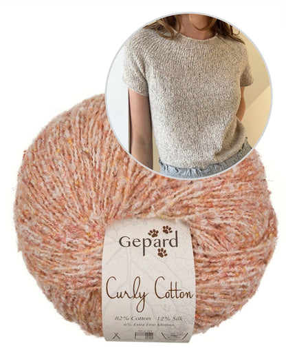 Plain Yoke Tee 19 | sommer Bouclé-shirt i Curly Cotton fra Gepard Garn