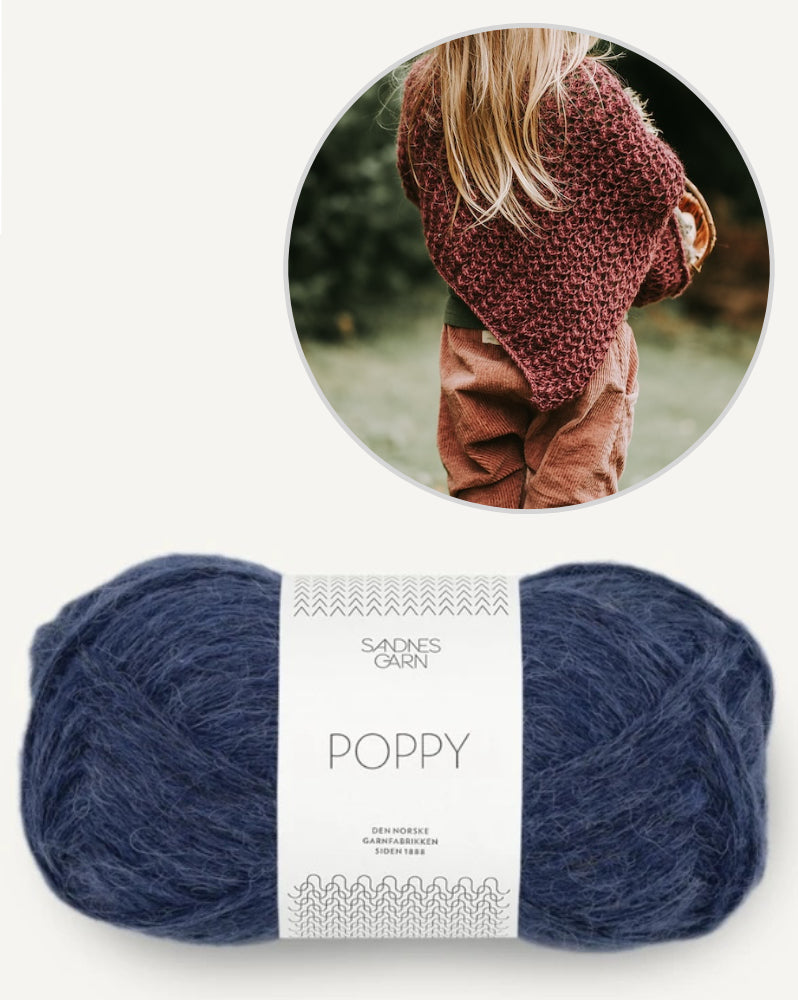 Poncho Akina Kids von Kleinigkeitenliebe mit Poppy von Sandnes Garn 15