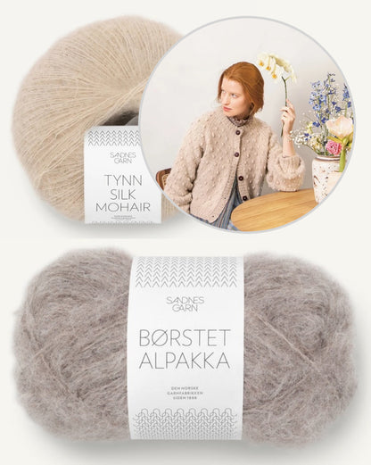 Popcorn Cardigan | Polka-dot texture in Brushed Alpaca and Tynn Silk Mohair by Sandnes Garn