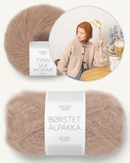 Popcorn Cardigan | Polka-dot texture in Brushed Alpaca and Tynn Silk Mohair by Sandnes Garn