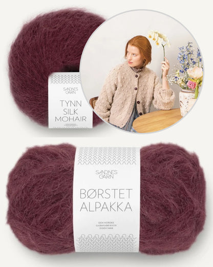 Popcorn Cardigan | Polka-dot texture in Brushed Alpaca and Tynn Silk Mohair by Sandnes Garn