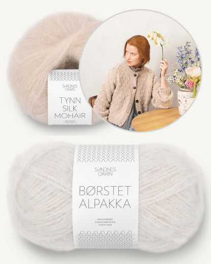 Popcorn Cardigan | Polka-dot texture in Brushed Alpaca and Tynn Silk Mohair by Sandnes Garn