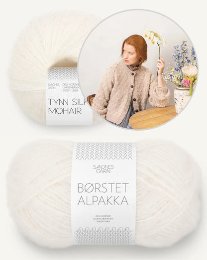 Popcorn Cardigan | Polka-dot texture in Brushed Alpaca and Tynn Silk Mohair by Sandnes Garn