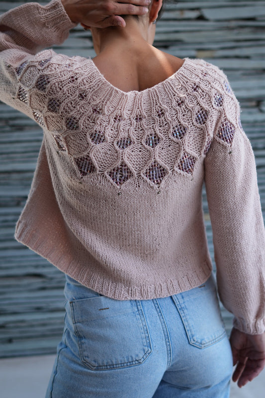 Kaleidoscope Sweater | glitzer Perlen und Double Sunday von Sandnes Garn