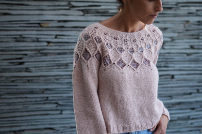 Kaleidoscope Sweater | glitzer Perlen und Double Sunday von Sandnes Garn