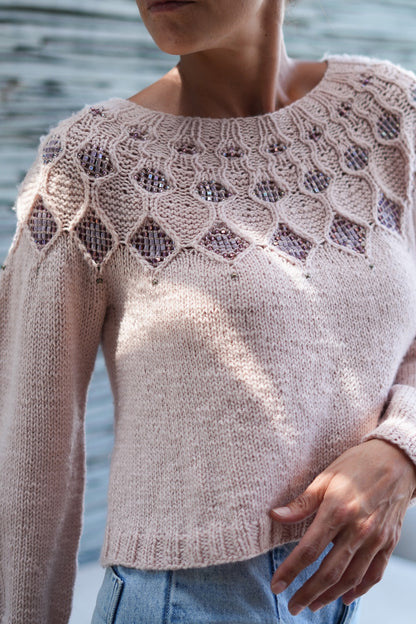 Kaleidoscope Sweater | glitzer Perlen und Double Sunday von Sandnes Garn