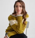 Precious Knits Regina Moessmer, Modell 4, Streifenpullover gelb weiß grau