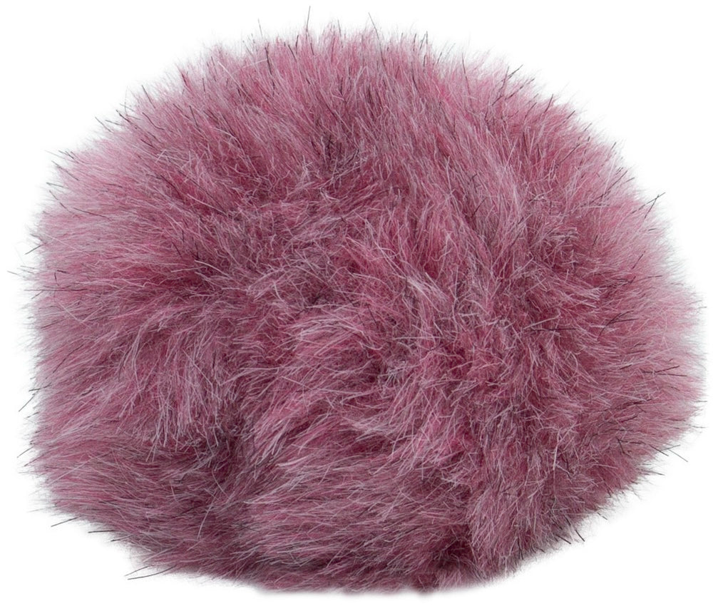 Mini faux fur pompom with snap button 