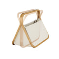 Prym Fold & Store Basket, Canvas und Bambus, mechanismus des Aufklappens verdeutlicht