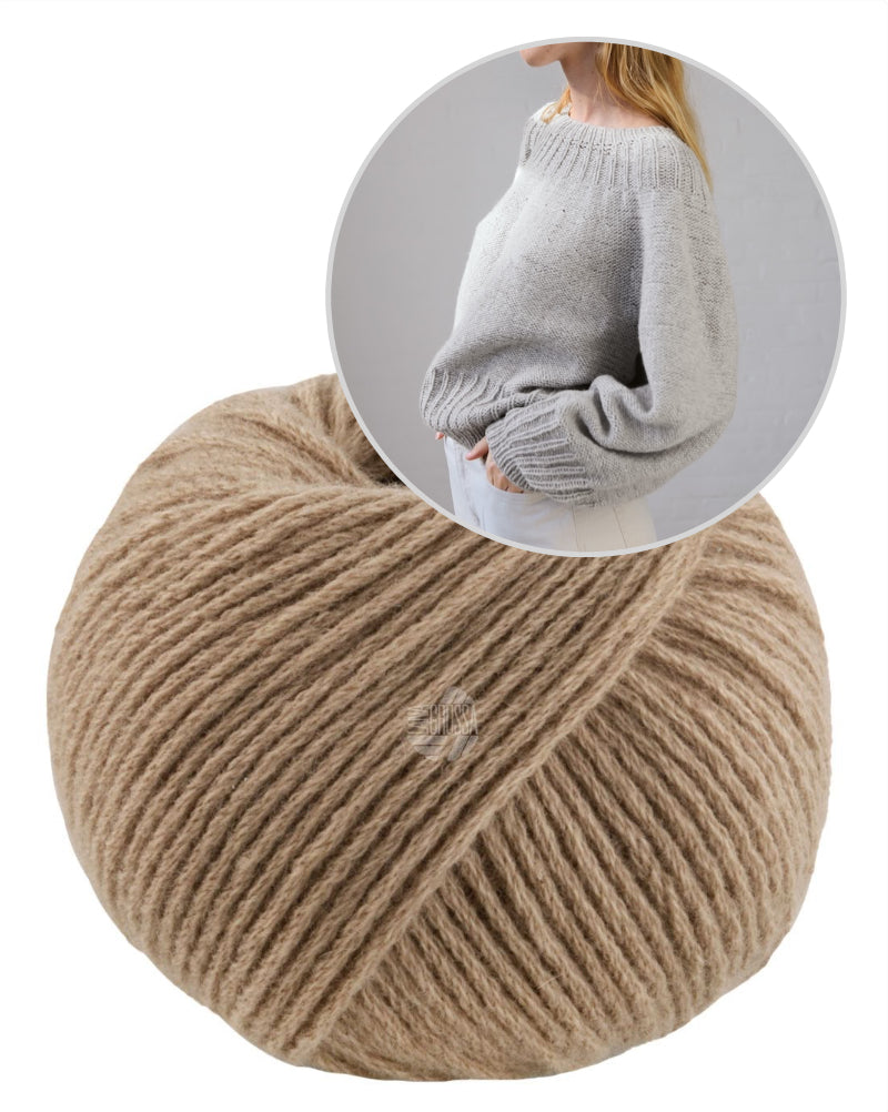 Rundpassenpullover mit Rippenrand aus Cashmere Kiss von Lana Grossa 